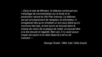 Extrait de « 1984 » de George Orwell, trad. Célia Izoard