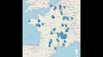 Carte montrant les lieux ayant déjà accueilli des labo-fiction